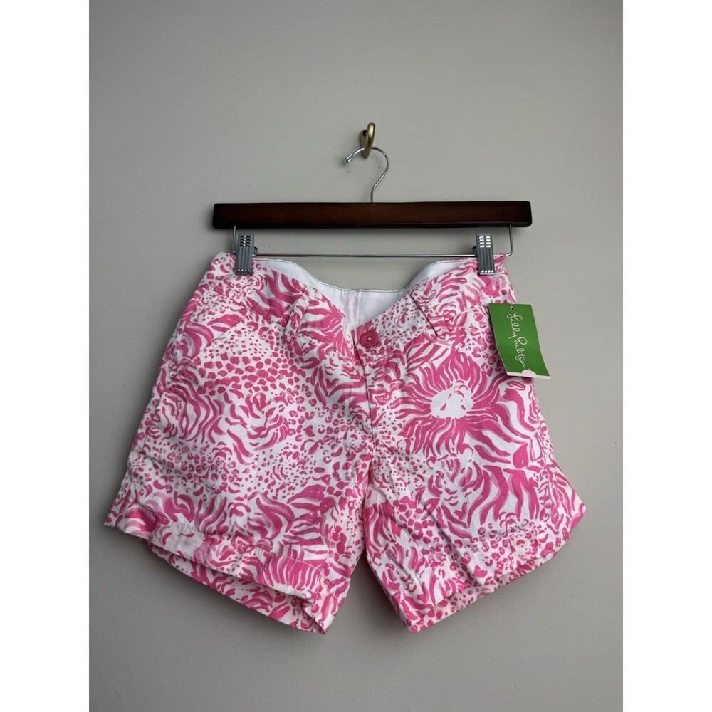 Lilly Pulitzer Womens Callahan Short Size 00 Pink Resort White Get Spotted